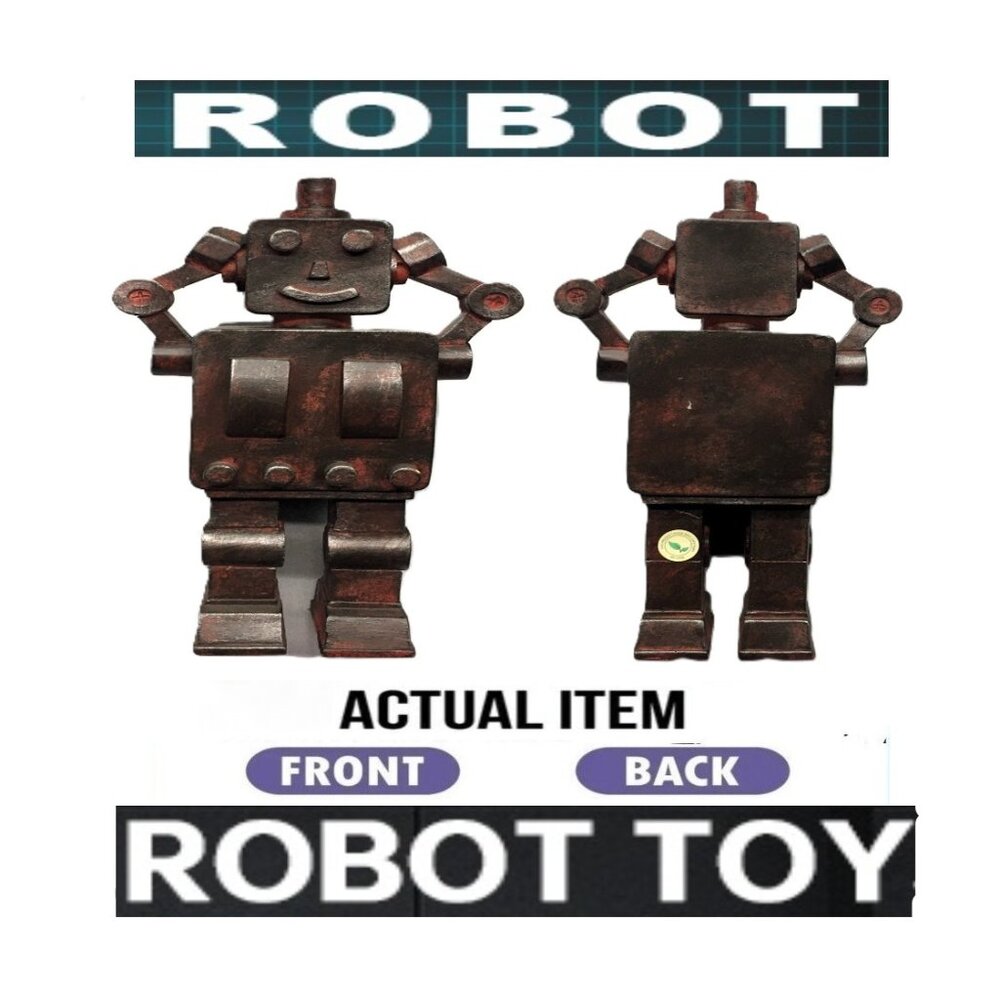 🛑 Vintage ➕🆒 ROBOT FIGURE Decor SCULPTURE Detail STATUE Design 💸BUY NOW‼️🟢